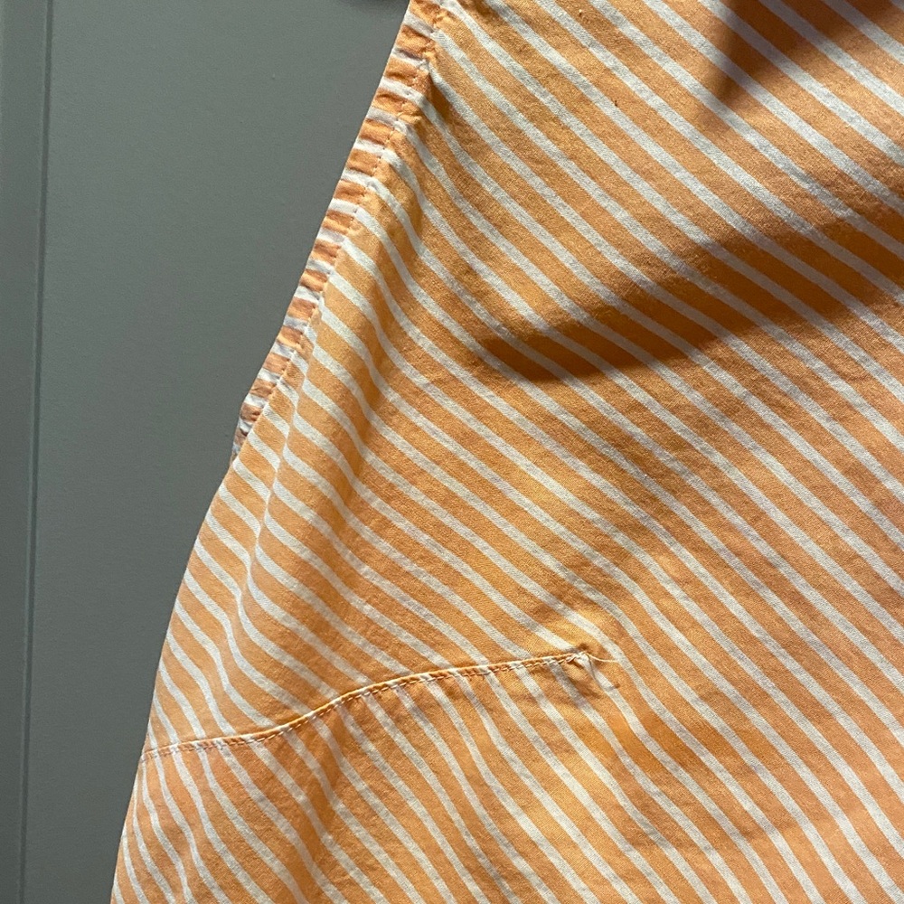 Villager Liz Claiborne Top 14 Peach Stripe Sleeveless Button Down Cotton Classic - Picture 4 of 6